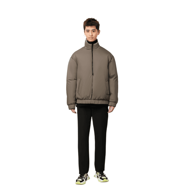 Fear of God Essentials SS22 Half Zip Puffer Desert Taupe Logo