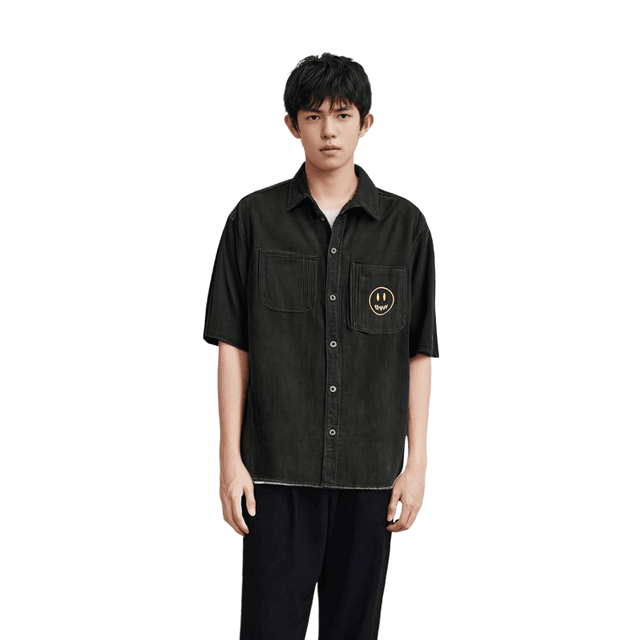 Drew House Corduroy Ss Shirt Black logo