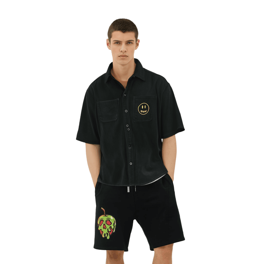 Drew House Corduroy Ss Shirt Black logo