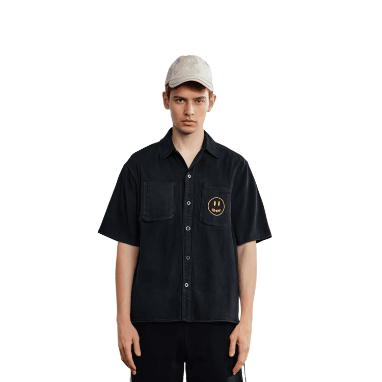 Drew House Corduroy Ss Shirt Black logo