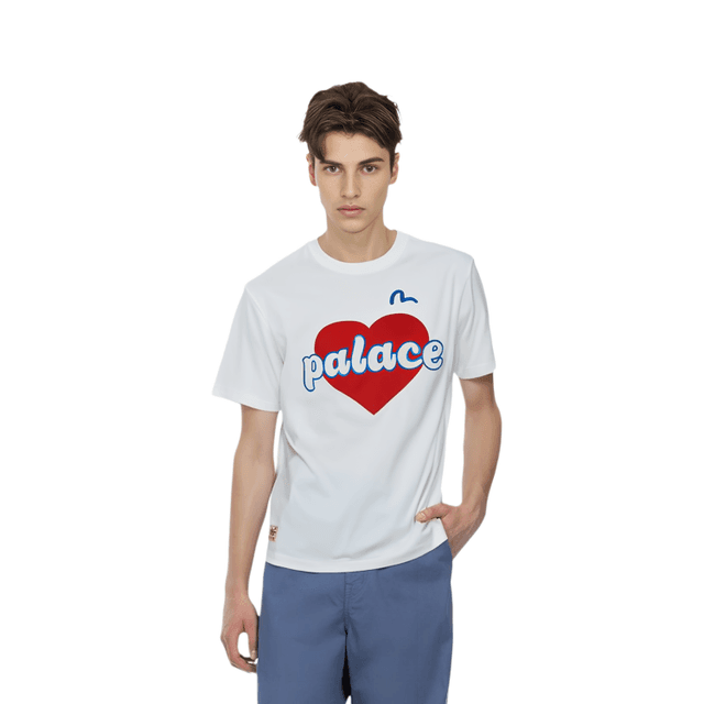 PALACE x EVISU 3.0 SS23 Heart T-Shirt White LogoT