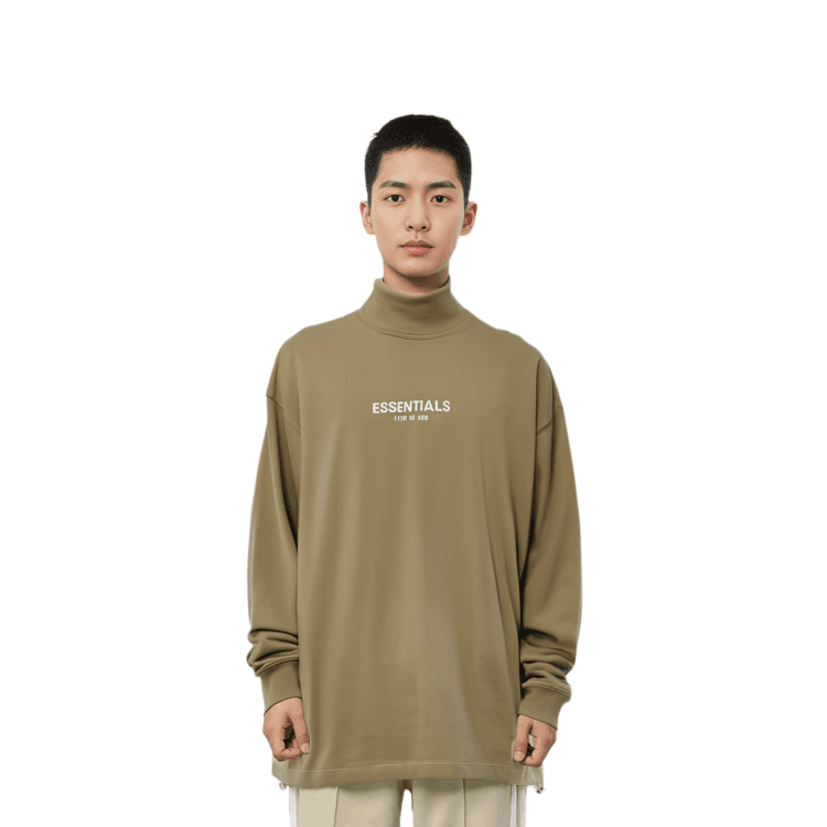 Fear of God Essentials SS22 Relaxed Mockneck Oak Logo