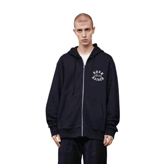 Stussy x BORN x RAISED SS23 Logo ZIP HogoOODIE Logo