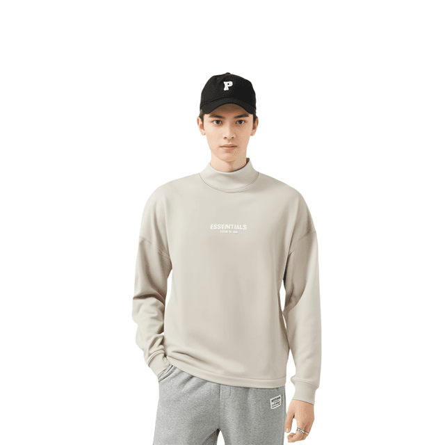 Fear of God Essentials SS22 Relaxed Mockneck Wheat Logo