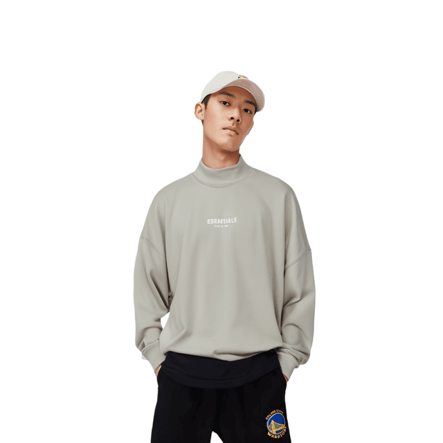Fear of God Essentials SS22 Relaxed Mockneck Wheat Logo