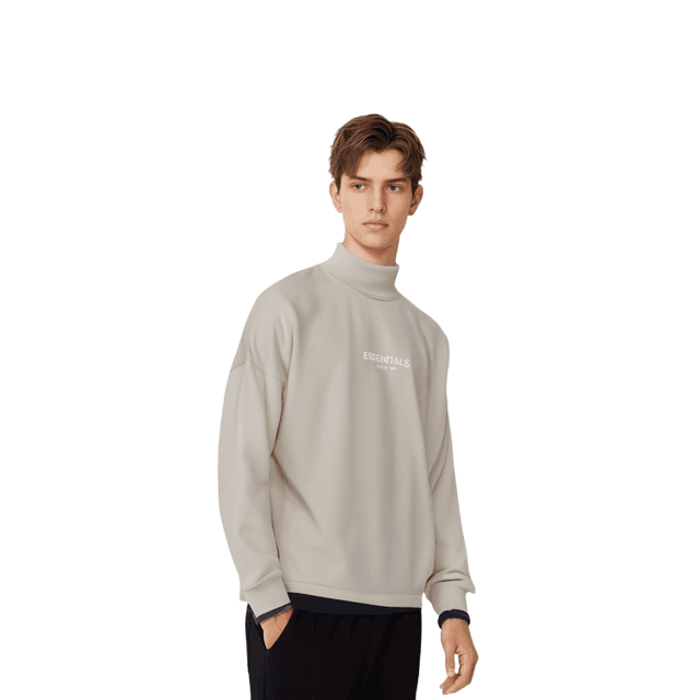 Fear of God Essentials SS22 Relaxed Mockneck Wheat Logo