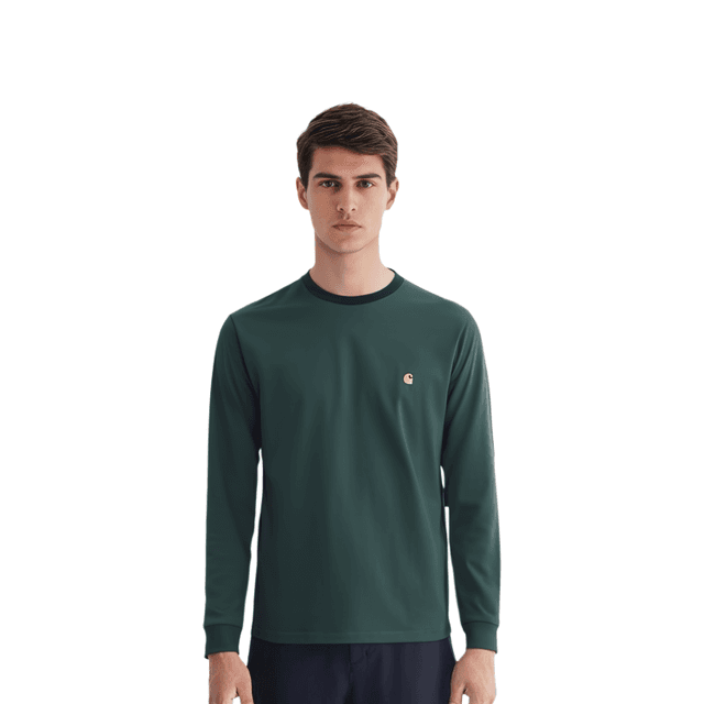 Carhartt WIP Chase Long Sleeve T-Shirt Juniper LogoT