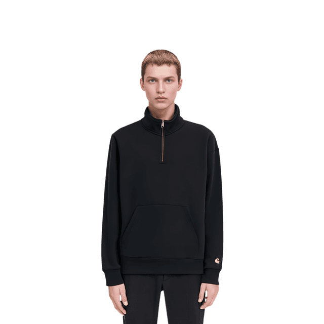 Carhartt WIP Chase Neck Zip Sweatshirt Black