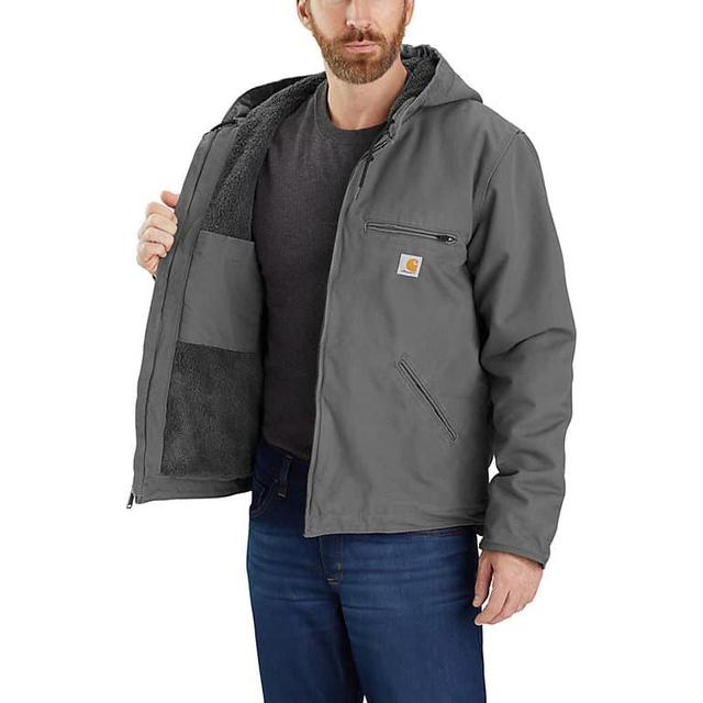 Carhartt 104392-J141 OJ4392 Washed Duck Sherpa-lined Jacket Sierra Jacket Logo-3 RELAXED FIT