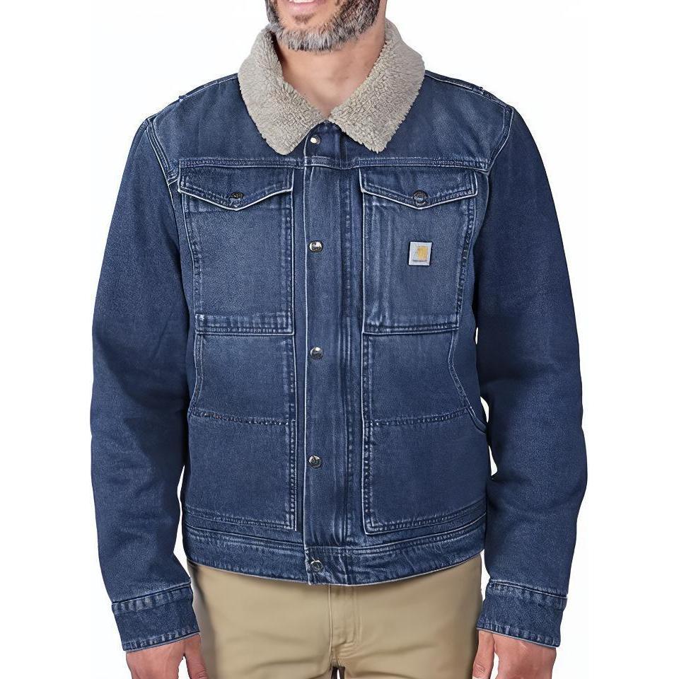 Carhartt 0J6323 DENIM SHERPA-LINED JACKET 2 RELAXED FIT Beech