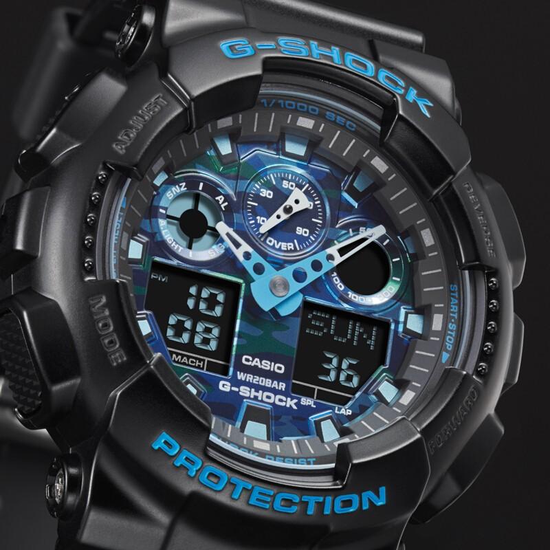 CASIO G-SHOCK COOL BLUE 55*51.2mm GA-100CB-1A