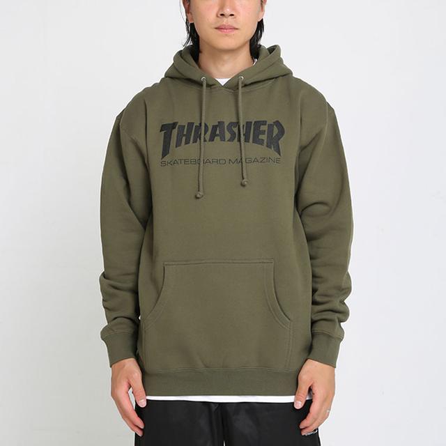 Thrasher Skate Mag Hood (Army) logo