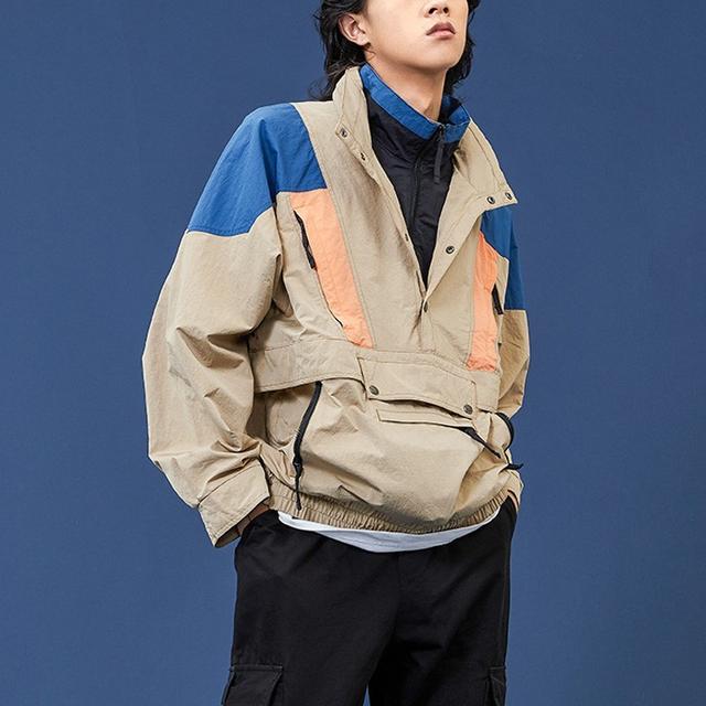 中国李宁 纽约时装周系列同款运动夹克外套 男款 熏香杏色