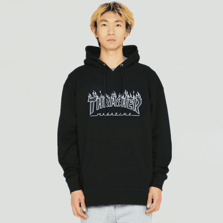 Thrasher Death Pink Flame Hooded Sweatshirt Logo