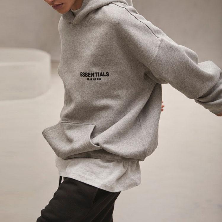 Fear of God Essentials SS22 Hoodie Dark Oatmeal Logo