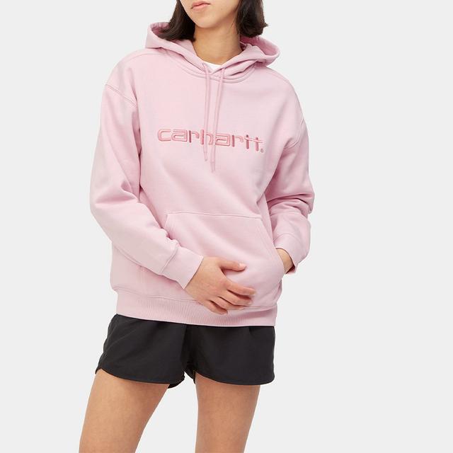 Carhartt WIP W' Hooded Carhartt Sweatshirt Pink Logo