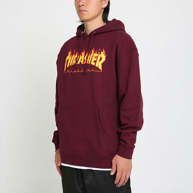 Thrasher Flame Logo Hoodie Maroon