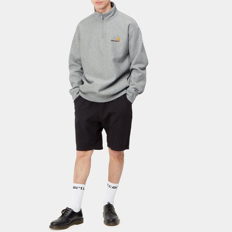 Carhartt WIP Half Zip American Script Sweatshirt Grey