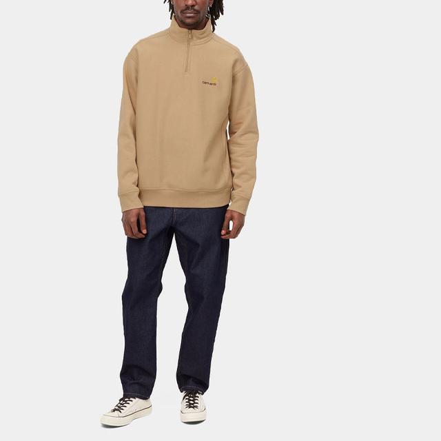 Carhartt WIP Half Zip American Script Sweatshirt Dusty H Brown