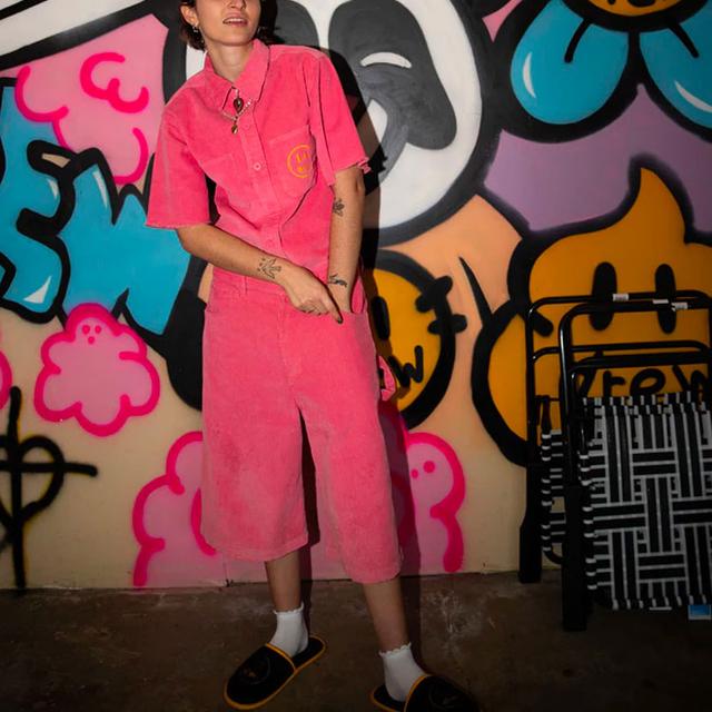 Drew House SS22 Corduroy Ss Shirt Hot Pink