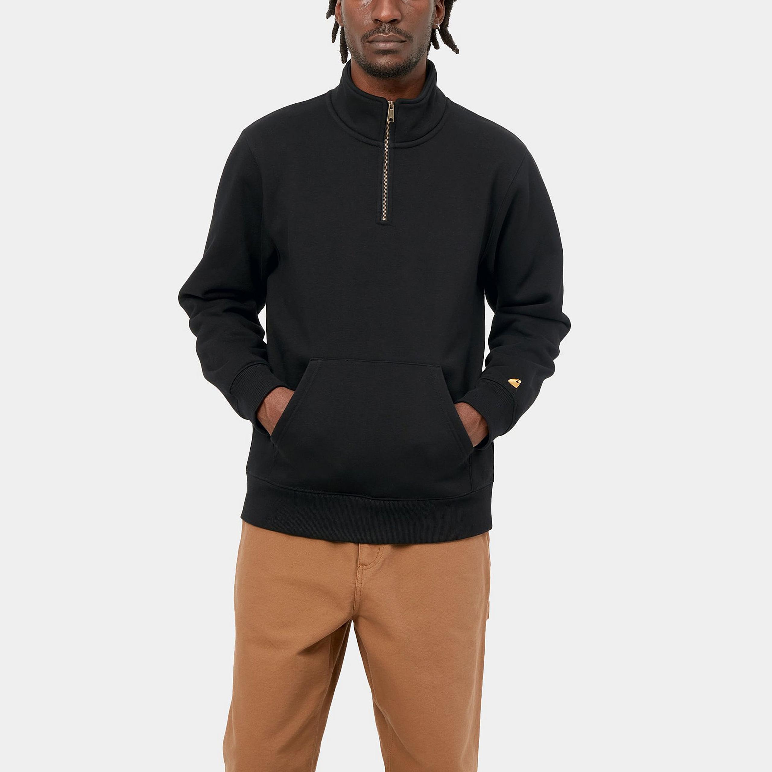 Carhartt WIP Chase Neck Zip Sweatshirt Black