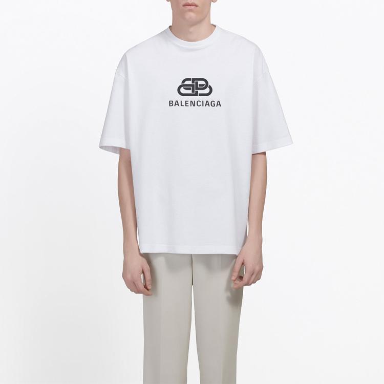 Balenciaga White T-shirt with BB logo logoT