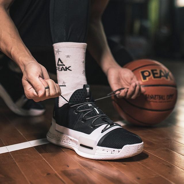 匹克 闪现一代 态极 舒适日常 减震防滑耐磨 低帮 篮球鞋 男款 黑白