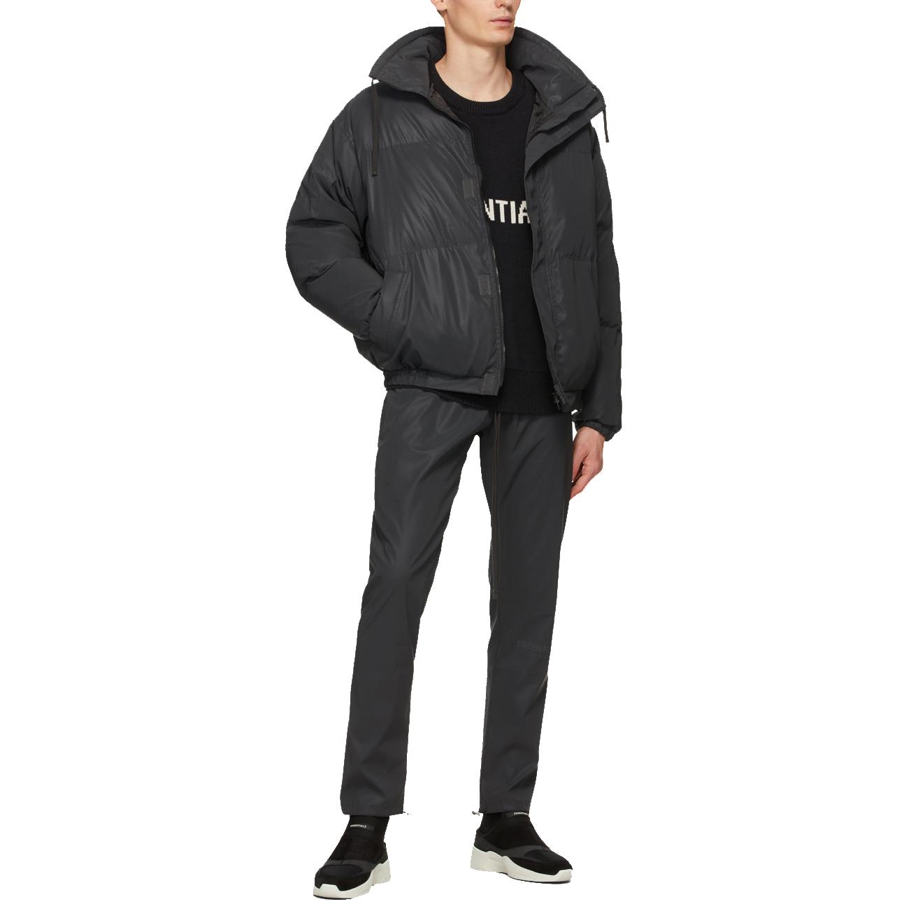 Fear of God Essentials Puffer Jacket Black FW20 Logo