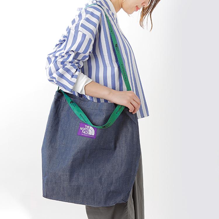 THE NORTH FACE PURPLE LABEL Denim Logo Tape Tote logo TNF