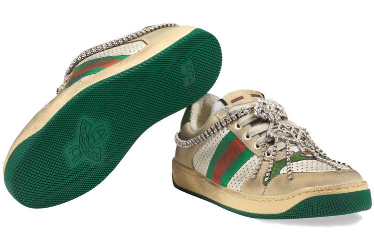 GUCCI Screener Sneaker With Crystals GG