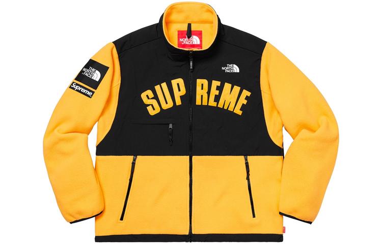 Supreme SS19 x The North Face Arc Logo Denali Fleece Jacket Yellow