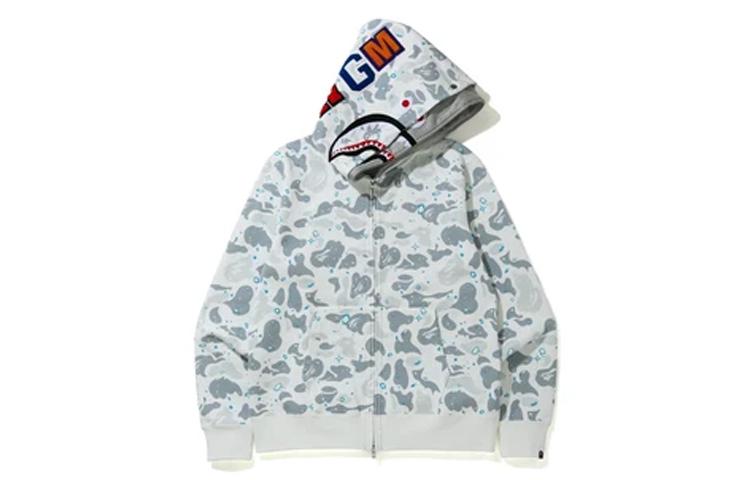 A BATHING APE Space Camo Shark Full Zip Double Hoodie