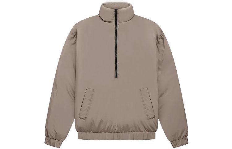 Fear of God Essentials SS22 Half Zip Puffer Desert Taupe Logo