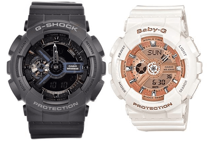 CASIO G-SHOCK BABY-G GA-110-1B+BA-110-7A1