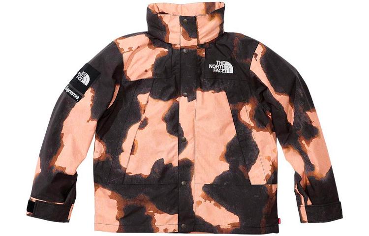 Supreme Week 17 x The North Face Bleached Denim Print Mountain Jacket