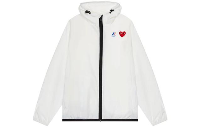 CDG Play x K-Way Zip Jacket White Logo