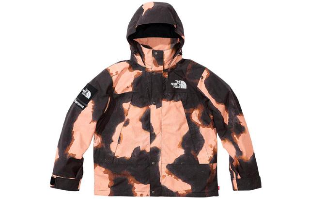 Supreme Week 17 x The North Face Bleached Denim Print Mountain Jacket