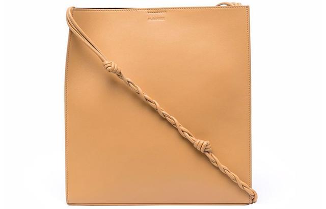 JIL SANDER Tangle Beige Leather Crossbody Bag with LogoJIL SANDER