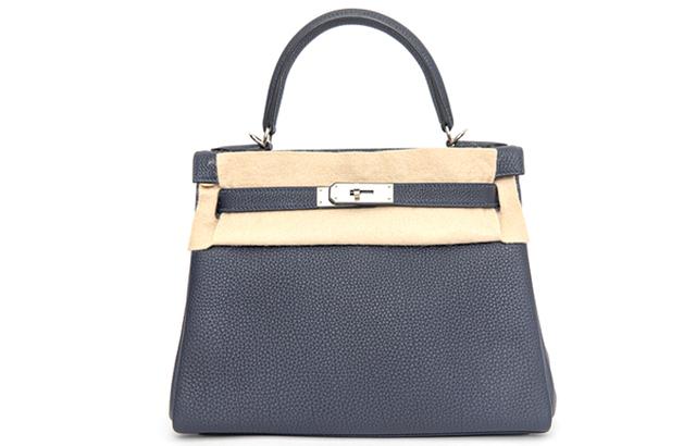 HERMES Kelly 28 Togo 2Z Bleu Nuit