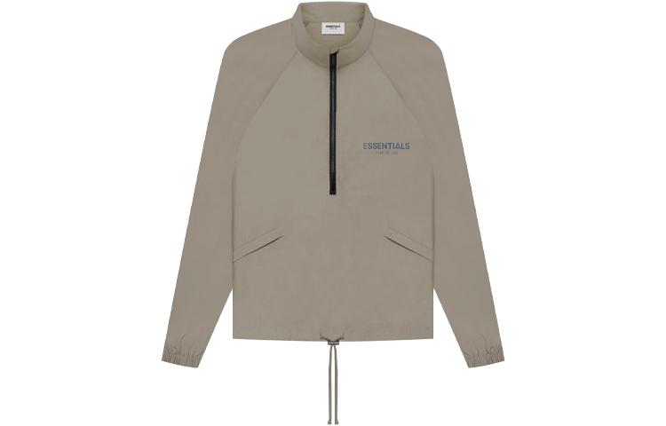 Fear of God Essentials SS21 Half Zip Track Jacket Taupe Logo