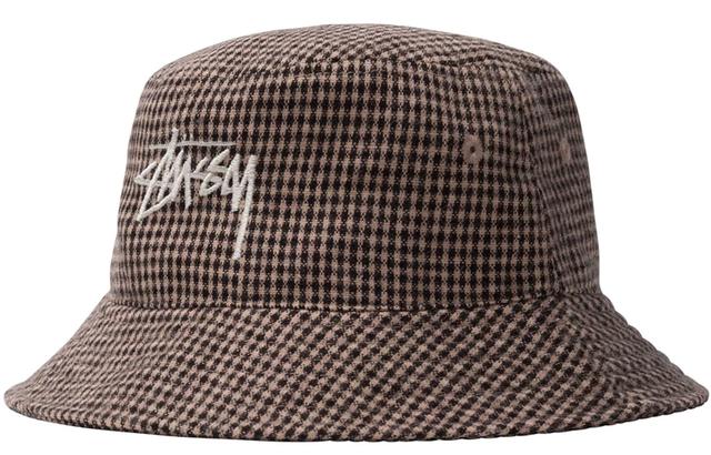 Stussy STOCK BUCKET HAT WOOL CHECK BIG STOCK BUCKET