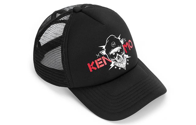 肯默 透气网眼系列棒球帽时尚骷髅印花鸭舌帽夏季帽子 男女通用 黑色