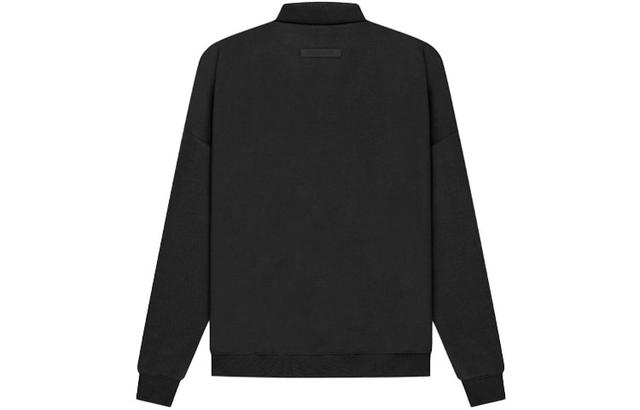 Fear of God Essentials SS21 Long Sleeve French Terry Polo Stretch Limo Black Polo