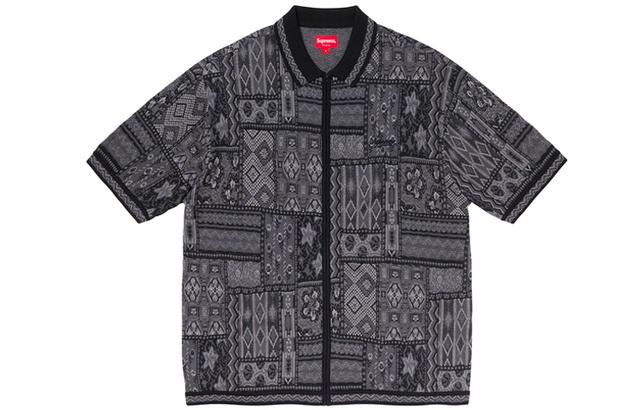 Supreme SS20 Week 15 Patchwork Knit Zip Up Polo Polo