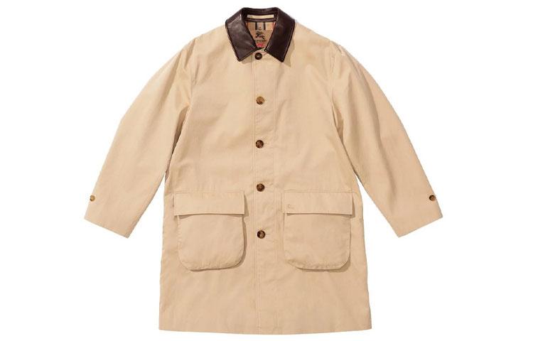 Supreme SS22 Week 3 x Burberry Burberry Leather Collar Trench Logo