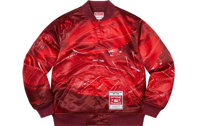 Supreme SS22 Week 15 x Mitchell Ness Stadium Satin Varsity Jacket