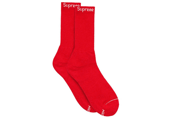 Supreme Week 1 x Hanes Crew Socks (4 Pack) Red 4