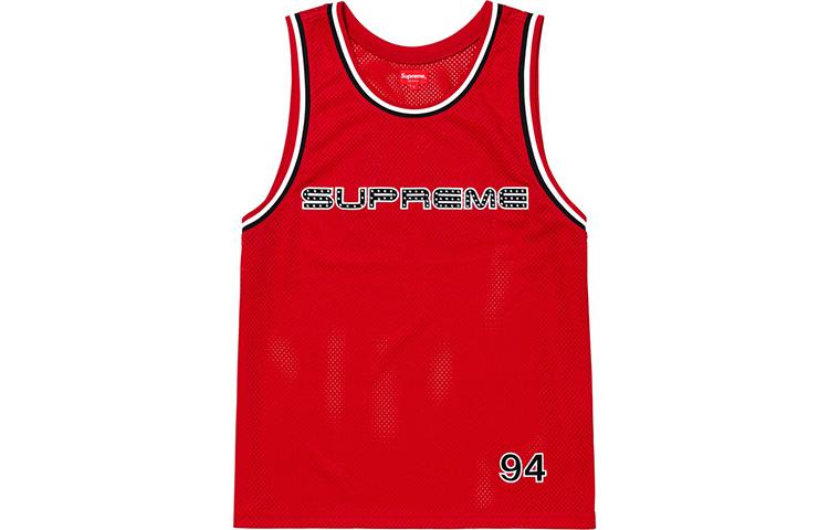 Supreme SS19 Rhinestone Basketball Jersey logo