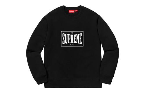 Supreme SS19 Warm Up Crewneck Black Logo