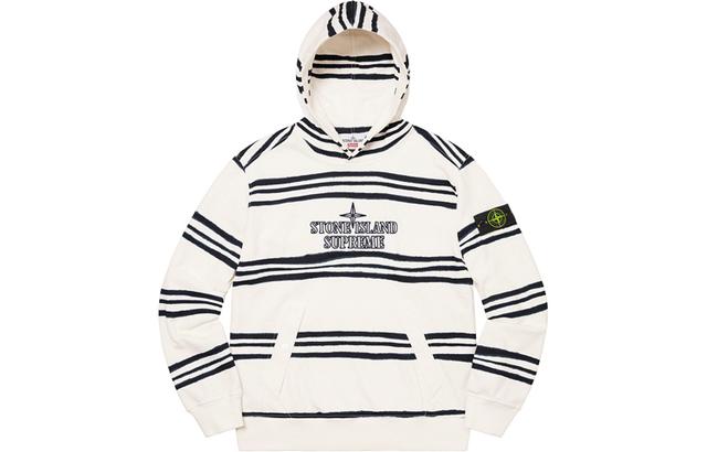 Supreme x STONE ISLAND FW20 Week 13Warp Stripe Hooded Sweatshirt